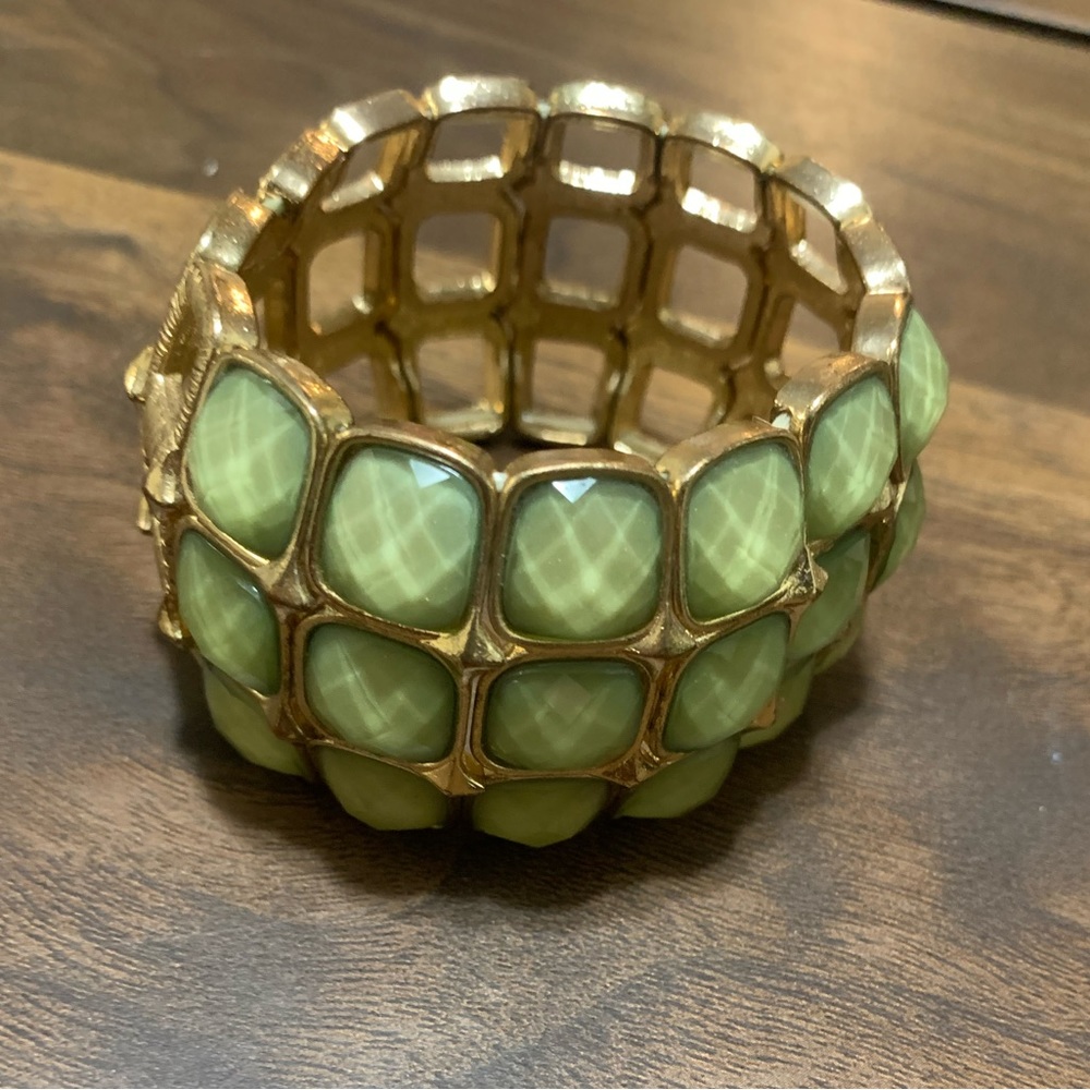 Turquoise and gold thick bracelet
